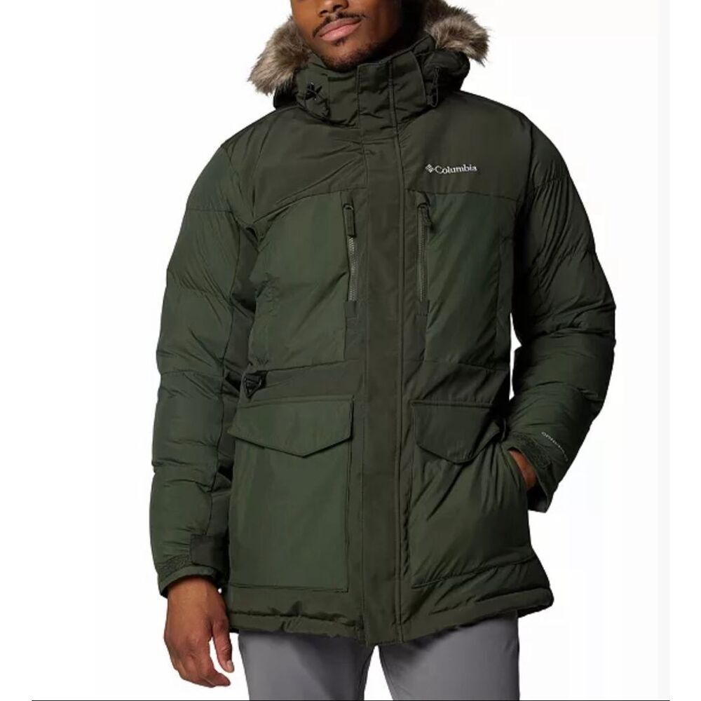 Columbia Marquam Peak Fusion II Hooded Parka Greenscape Small
